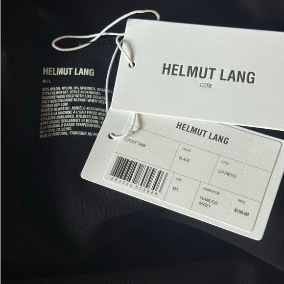 NWT! Helmut Lang Core Cutout Black Seamless Jersey Stretch Tank - Size M/L - Picture 8 of 8